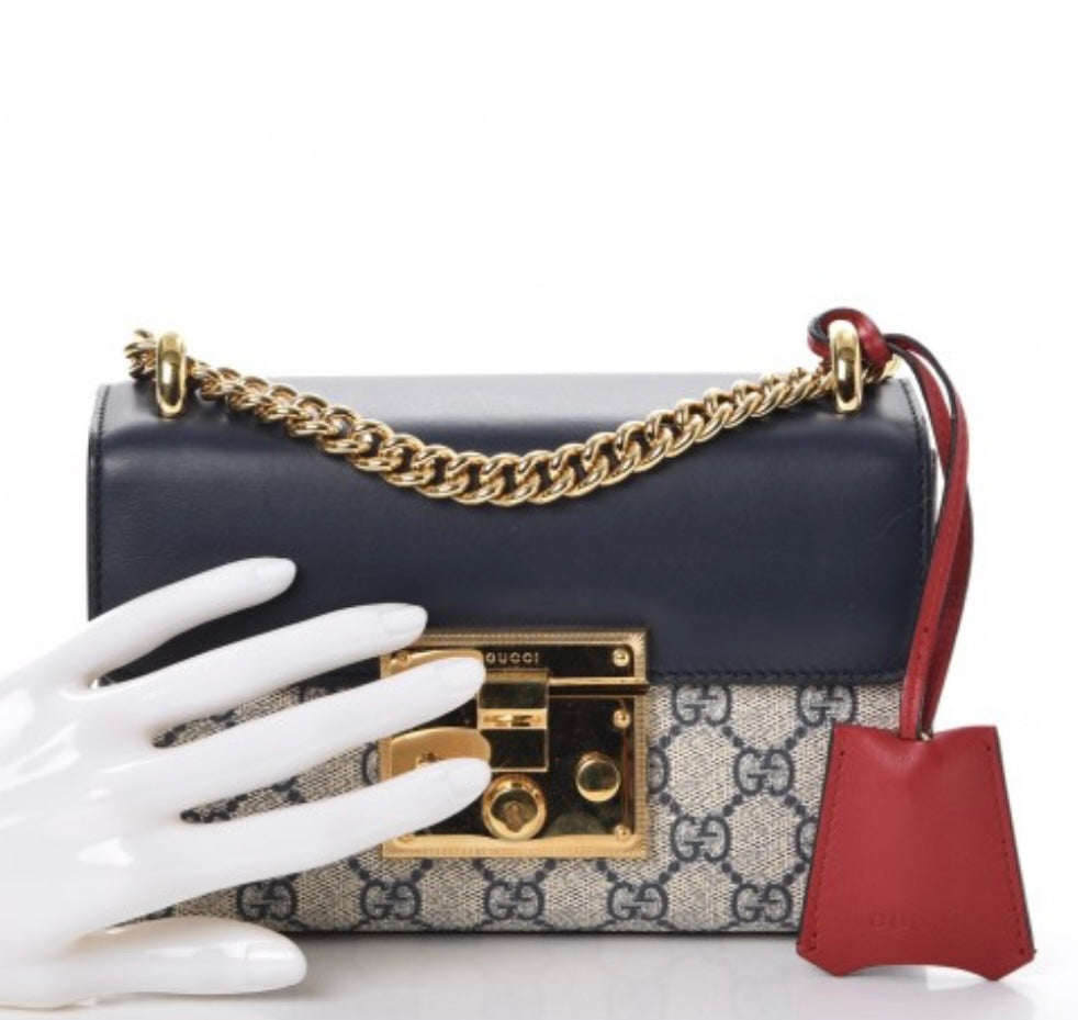 Preloved
Gucci Small GG Supreme Padlock Crossbody Bag