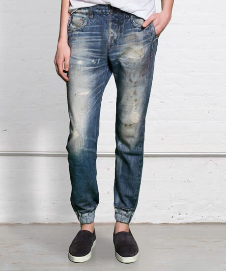 Rag & Bone Miramar Pull-On Style in Distressed Denim Print