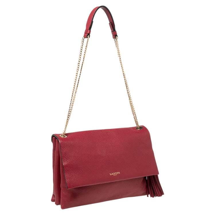 LANVIN burgundy tassel crossbody bag