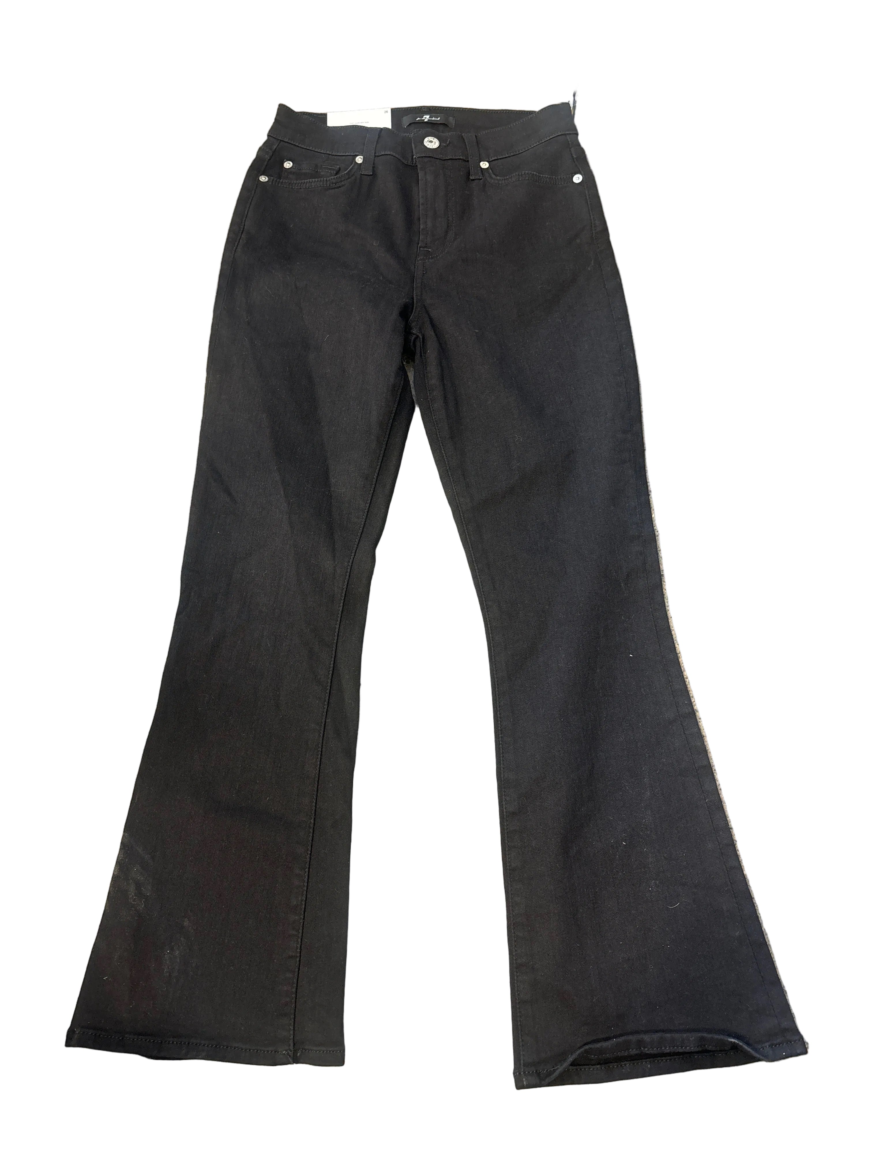 7 FOR ALL MANKIND black crop flare jeans NWT high waist slim kick