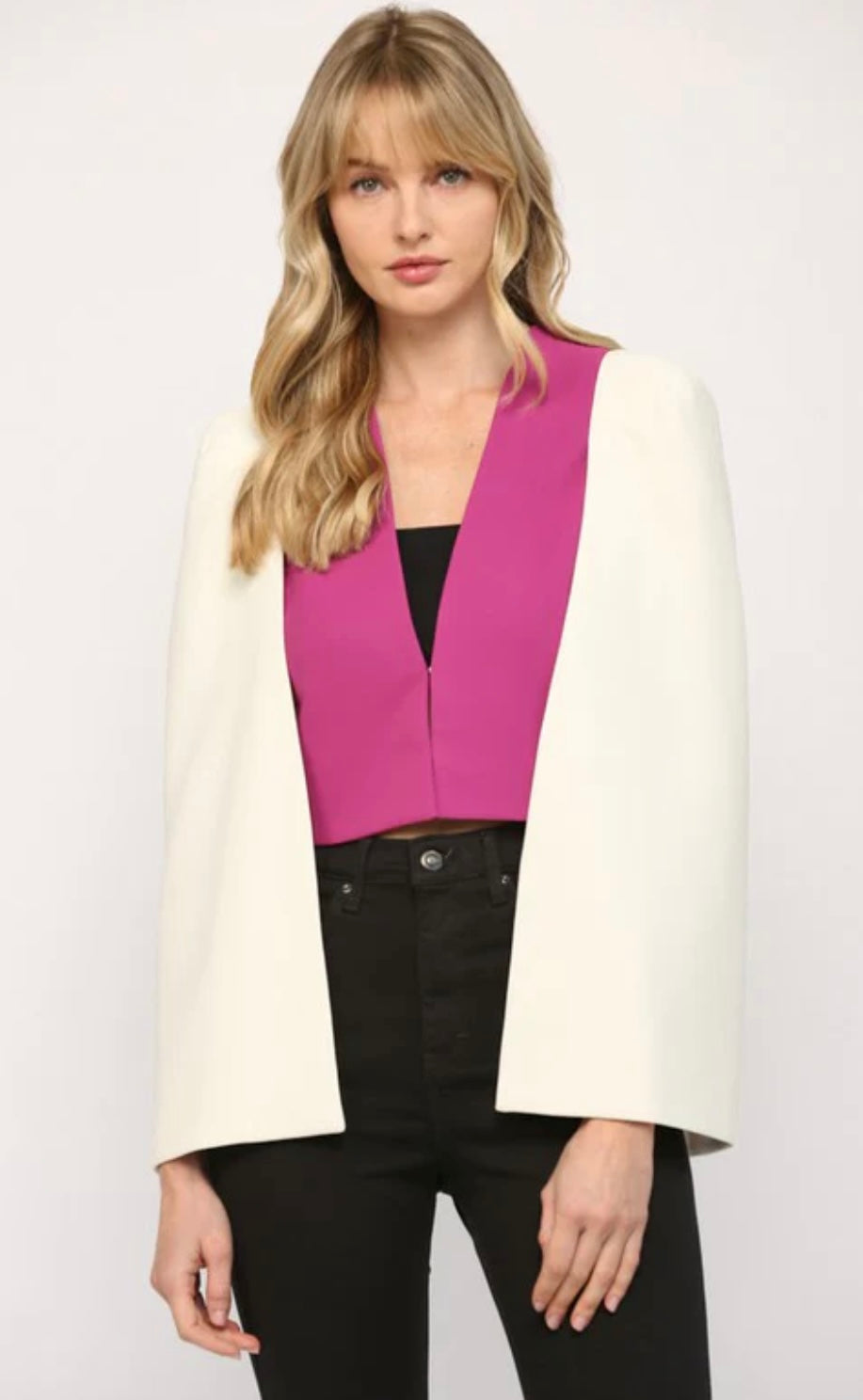 FATE The Lex Kat Cloak Sleeve Crop Blazer