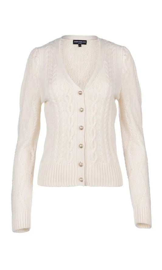 Generation Love Cardigan with Puff Shoulder