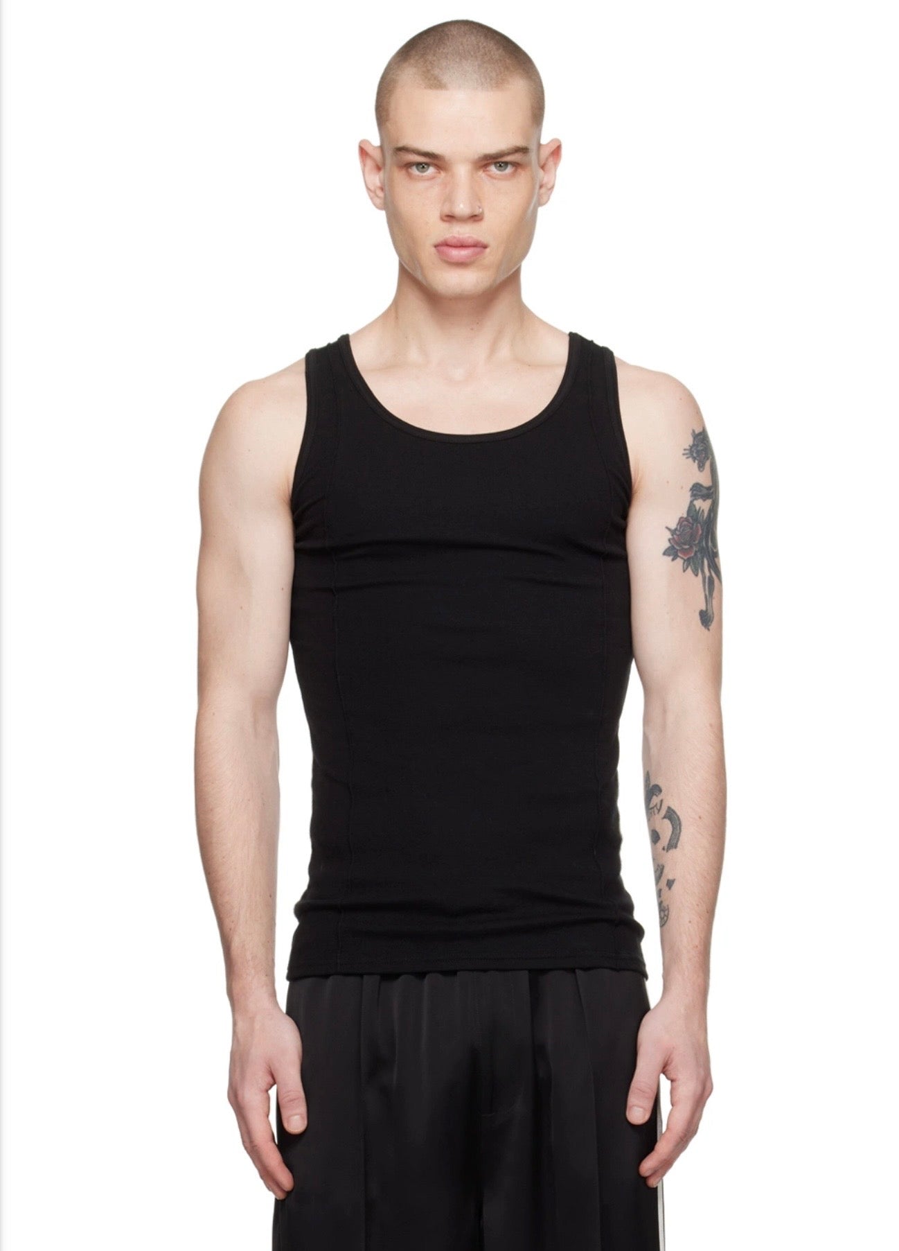PETER DO black knit scoop neck tank