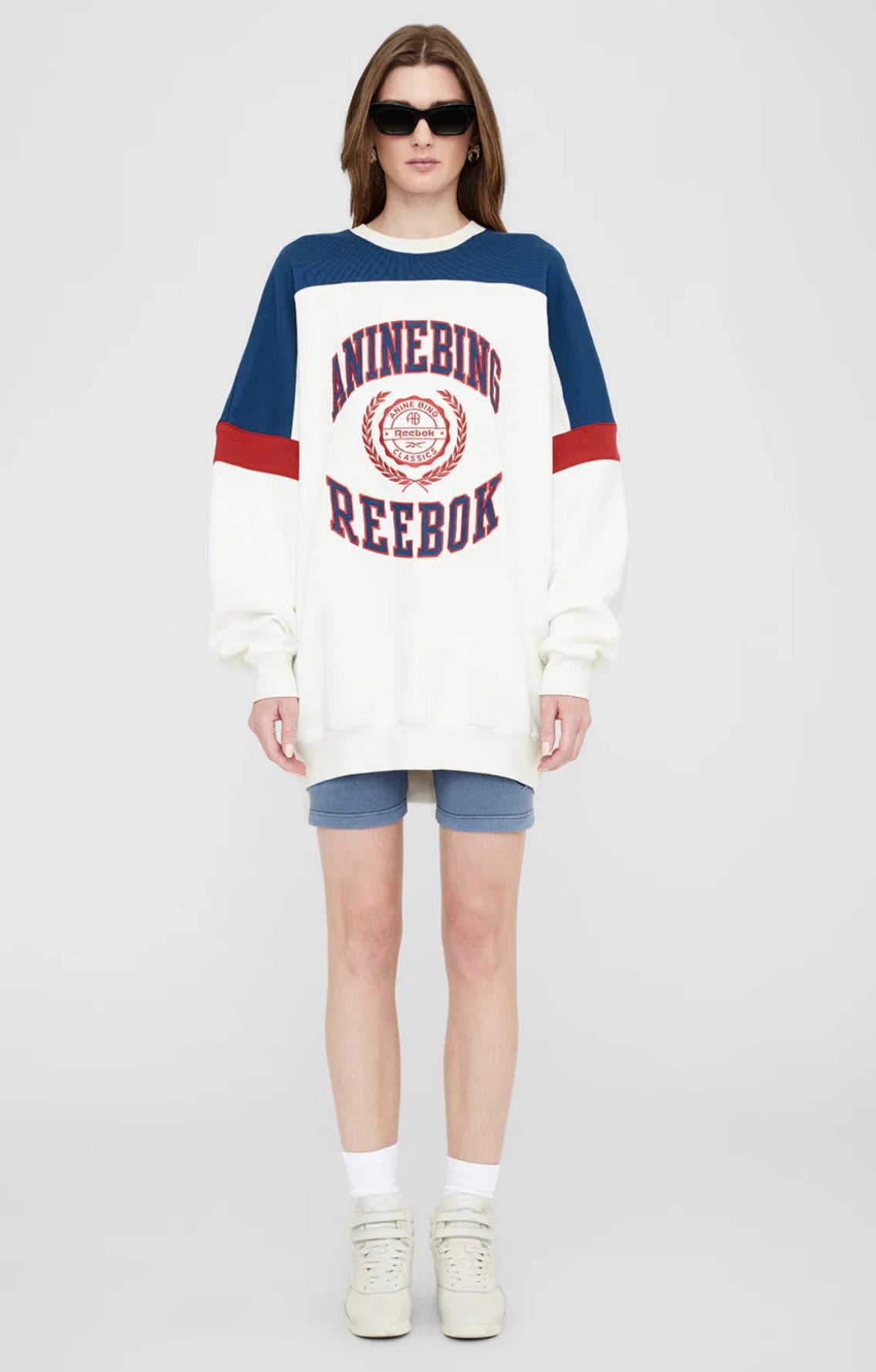 Reebok X Anine Bing Oversize Crewneck Sweatshirt - Chalk