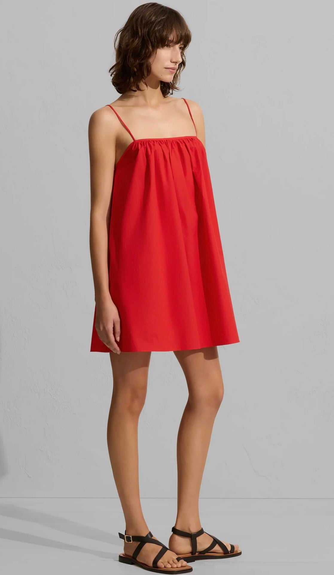 MATTEAU VOLUMINOUS CAMI MINI DRESS - ROSSO