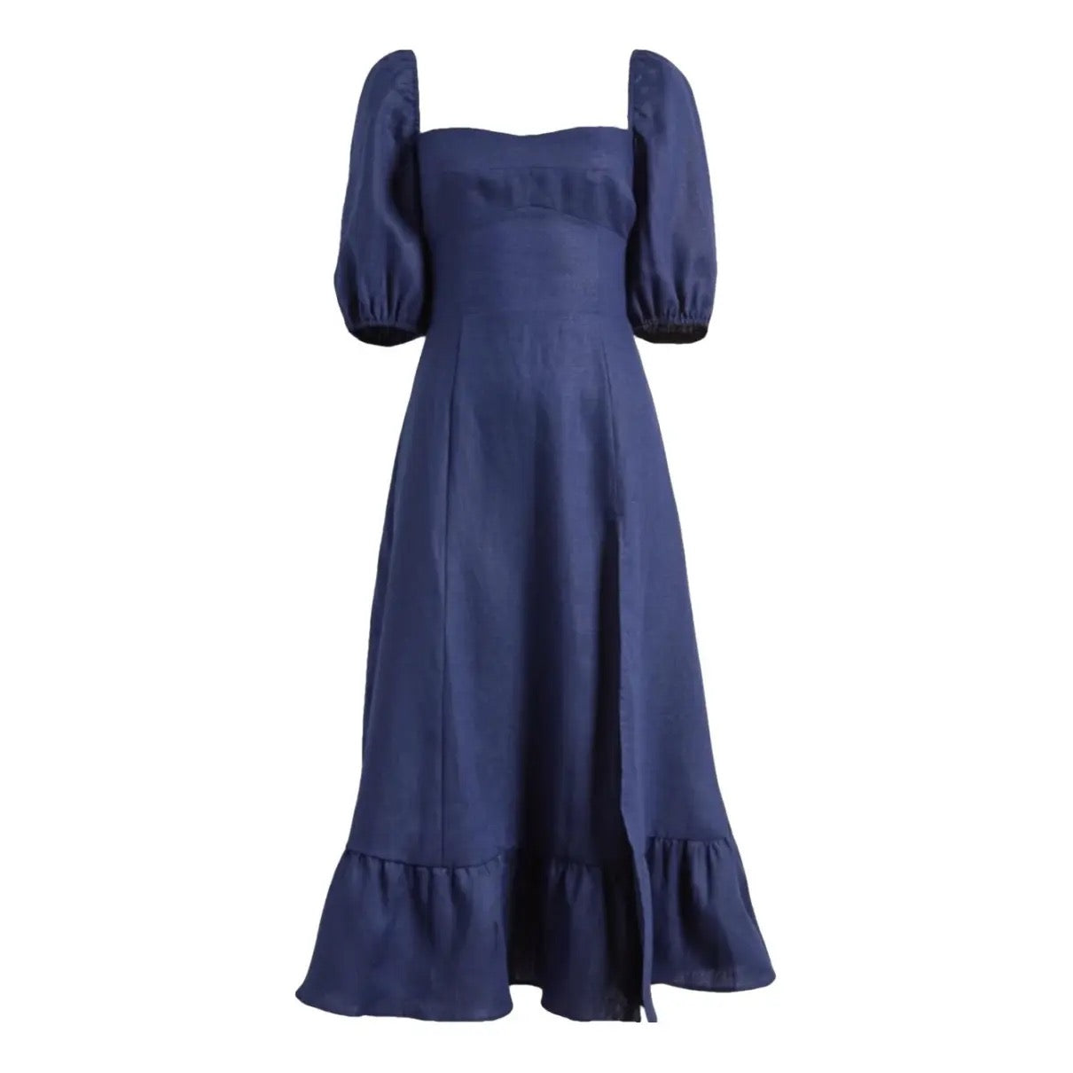 REFORMATION blue linen dress