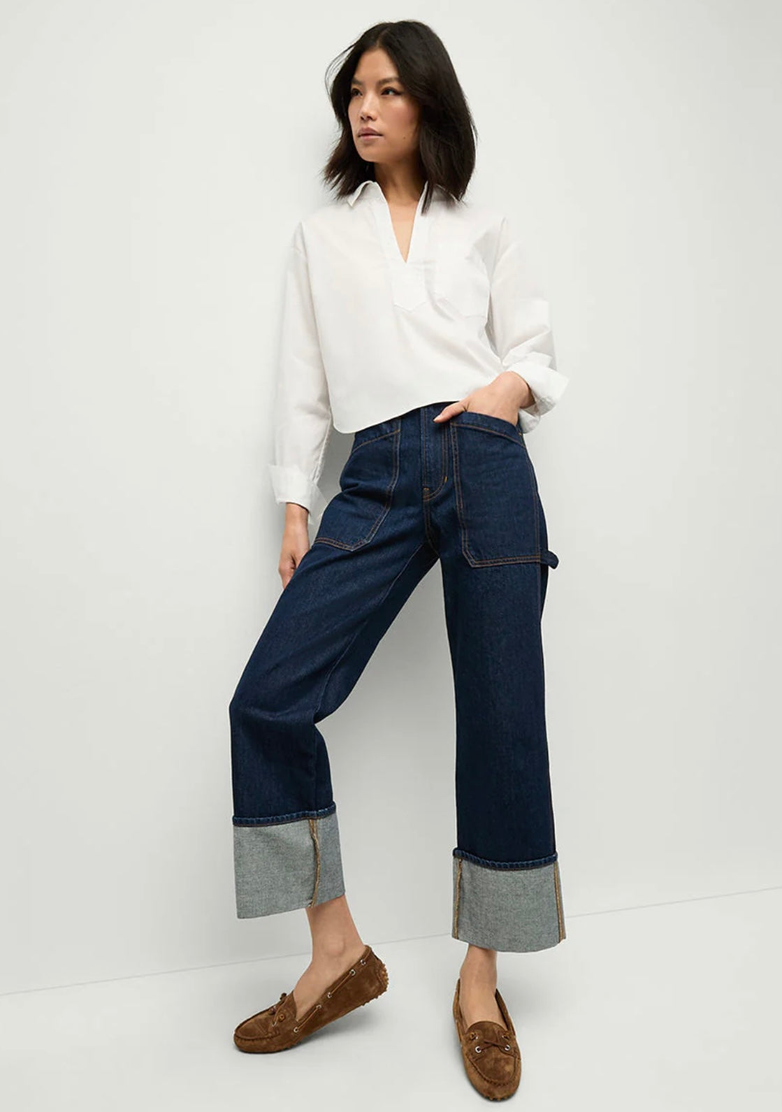Veronica Beard - Dylan Cuffed Cargo Straight-Leg Jean