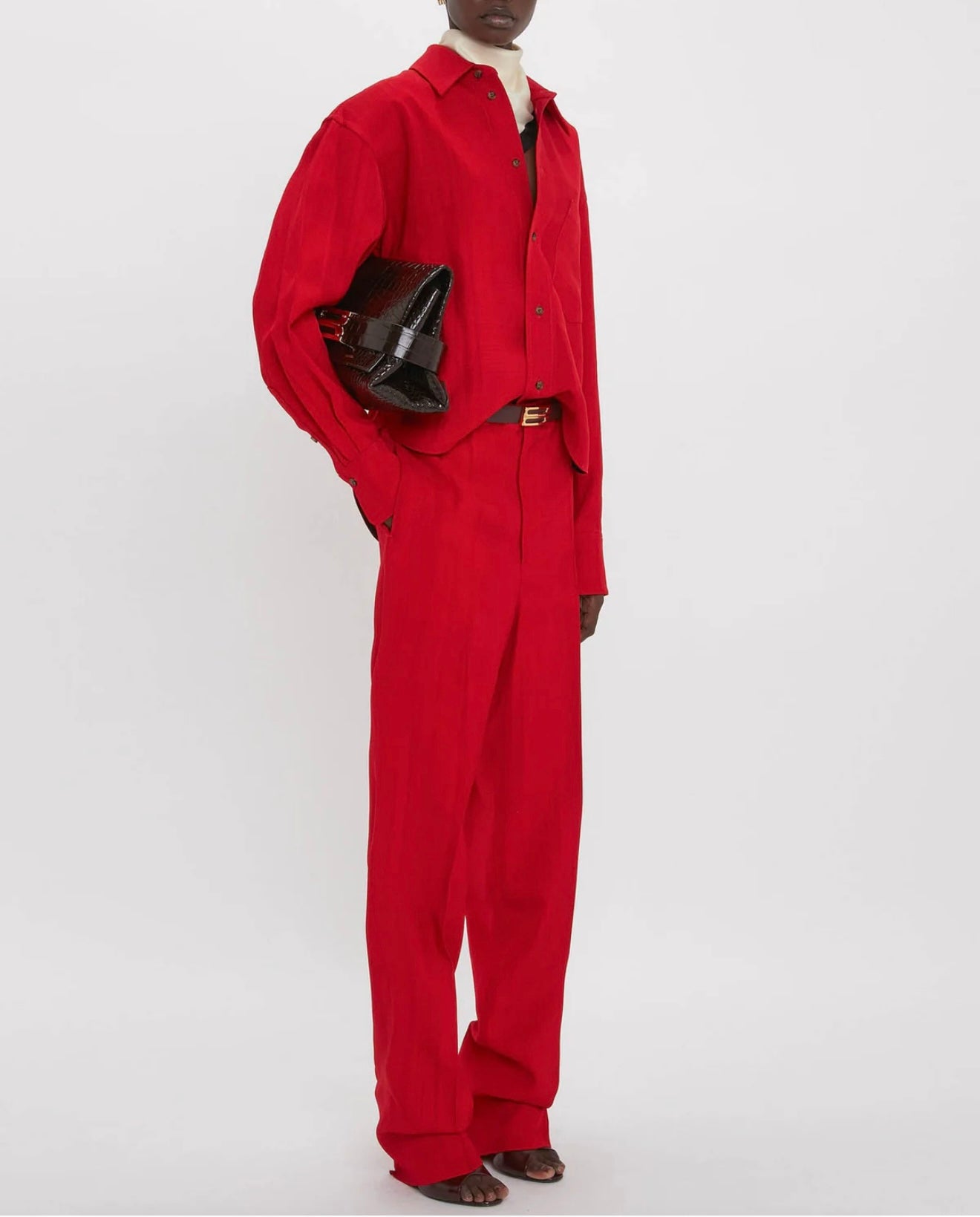 VICTORIA BECKHAM B-logo Leather tote bag