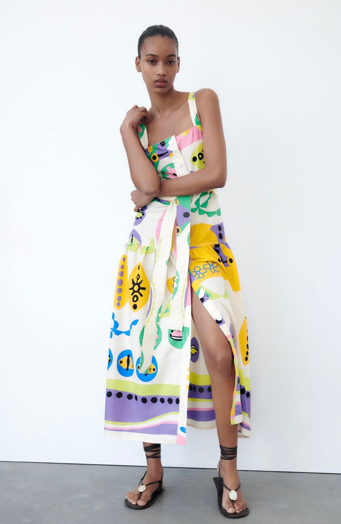 ZARA - Printed Midi Dress