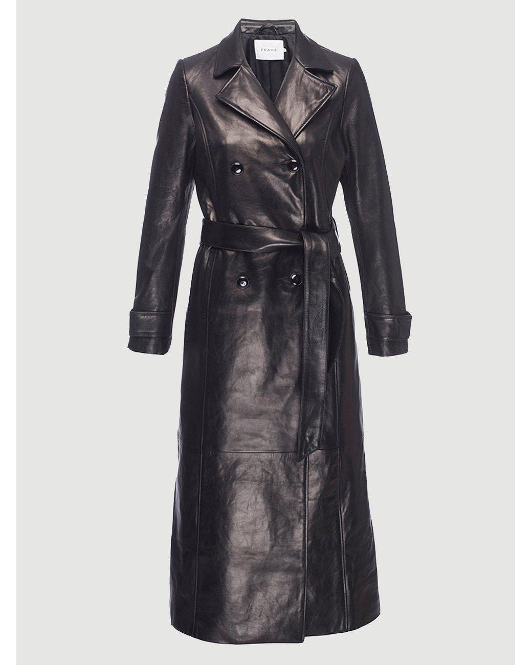 FRAME long black leather coat