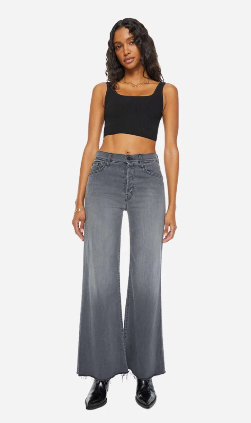 Mother The Tomcat Roller Fray in Grey Wash Jeans