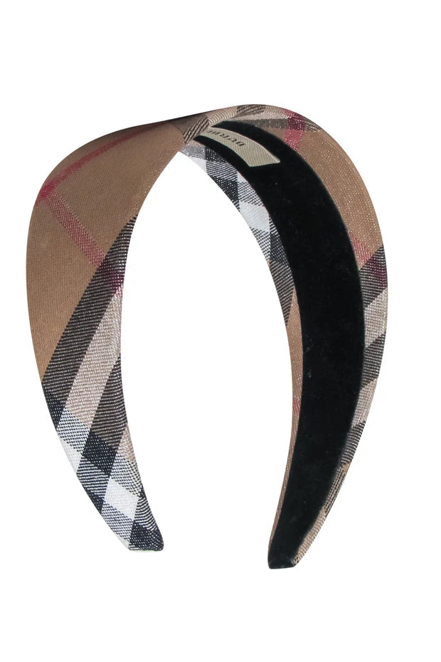 BURBERRY thick band check headband