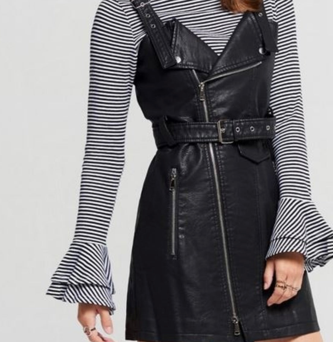 STORETS - Leather Moto Dress