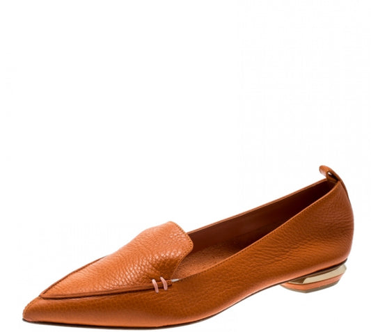 Nicholas Kirkwood - 
Orange Leather Beya Pointed Toe Flats