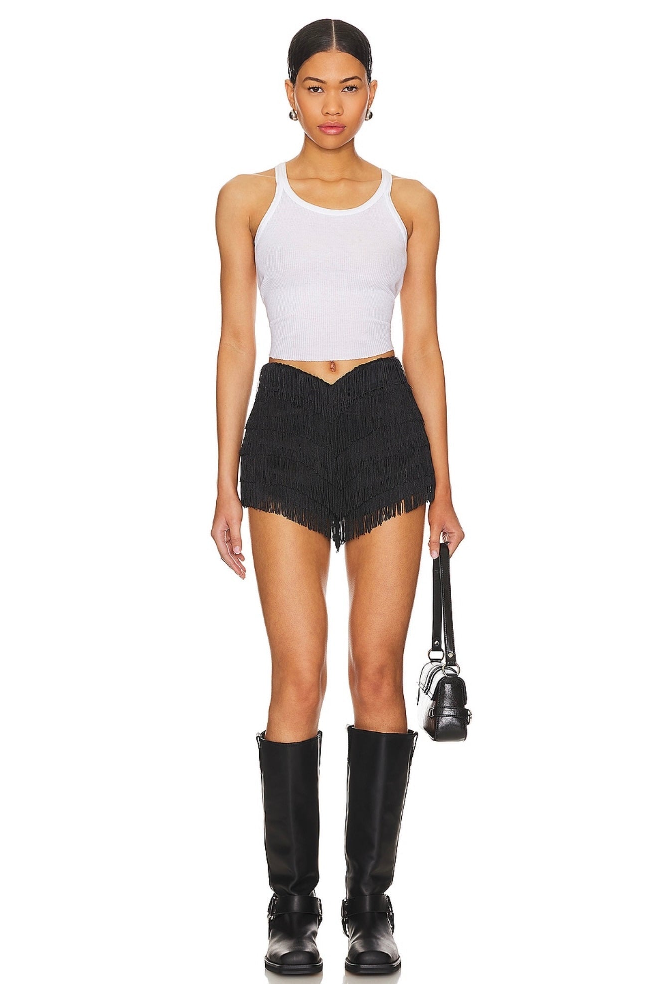 Lovers and Friends, Fringe Shorts in Black