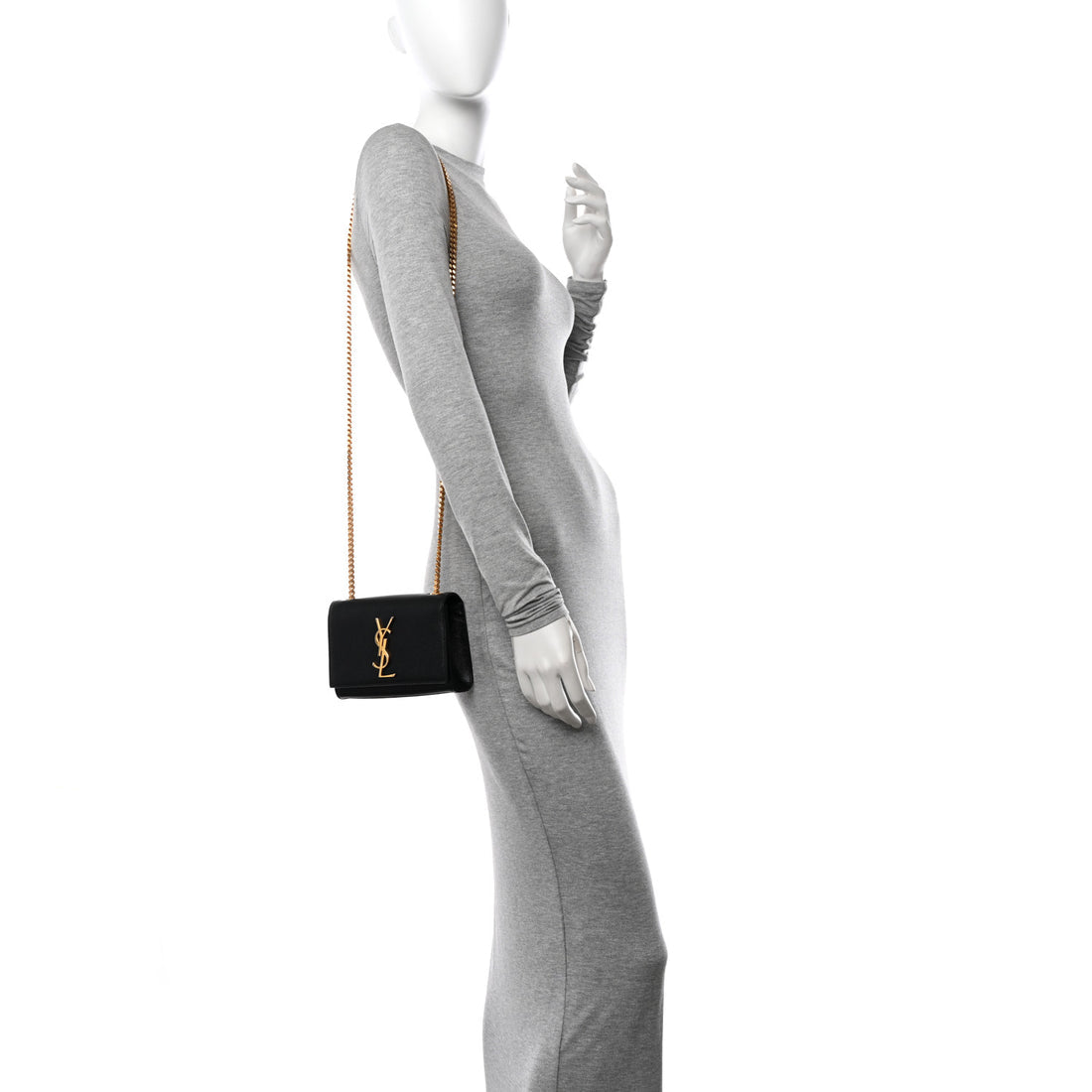 YSL SAINT LAURENT kate grain de poudre black GHW crossbody bag