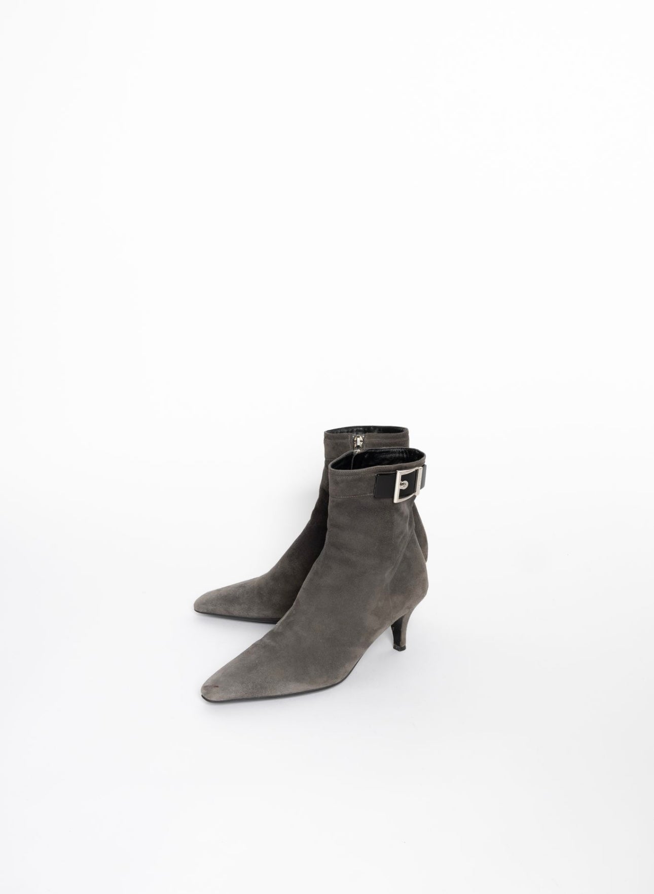 Prada - Suede Zip Booties