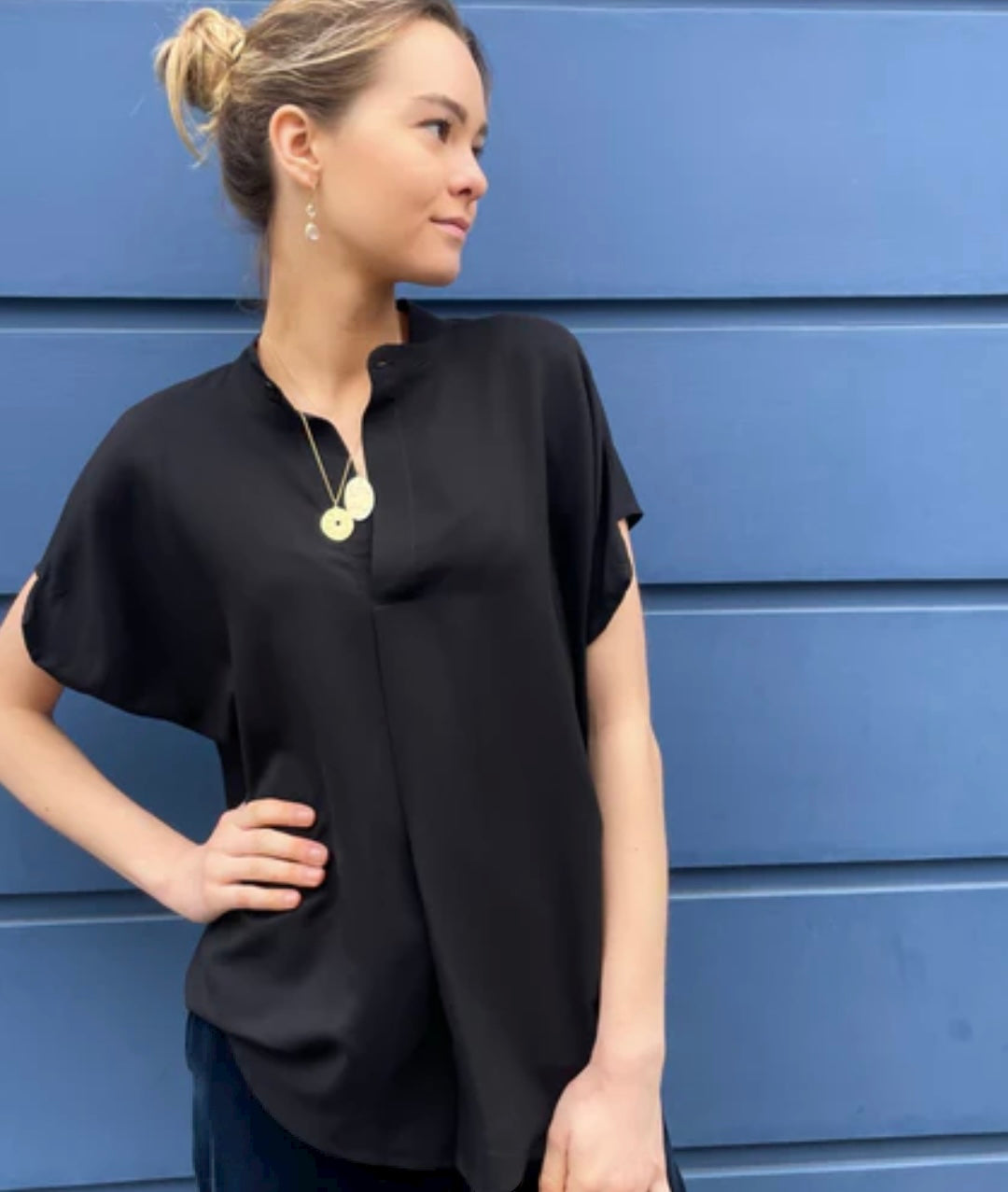 Zero + Maria Cornejo - Mare Ultra Black Silk Shirt & Akeo Pant