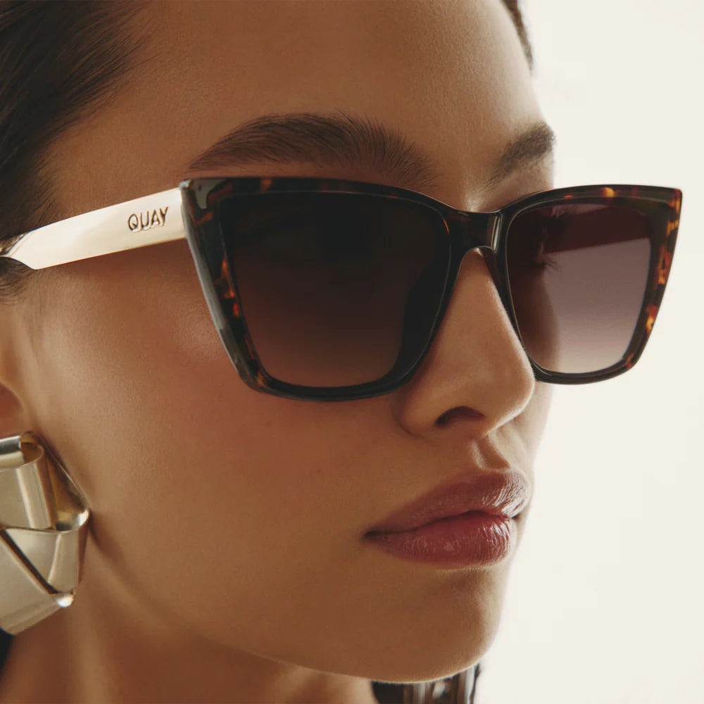 QUAY "call the shots" remixed 43mm gradient cat eye sunglasses