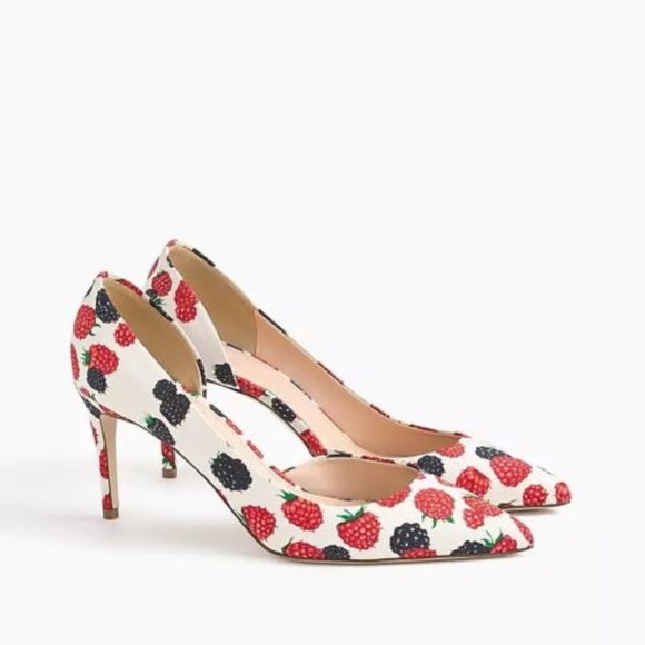 J.Crew d’Orsay pumps in berry print