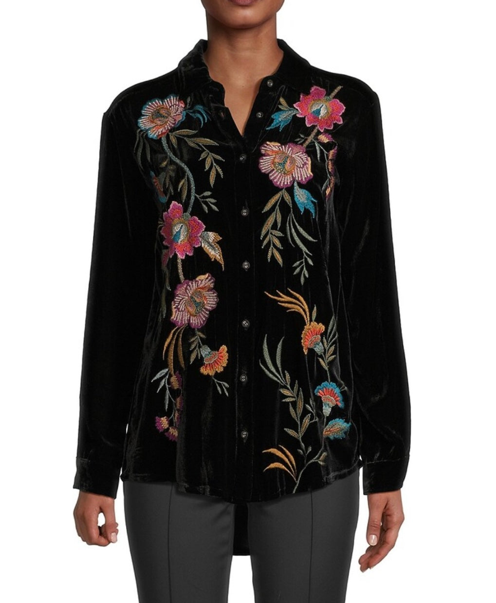 Johnny Was - Velvet Embroidered Blouse