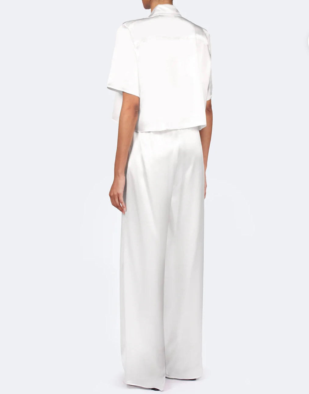 NAMESAKE - STUDIO ESSENTIAL - CROPPED SHORT SLEEVE BLOUSE & PANTS  - SNOW