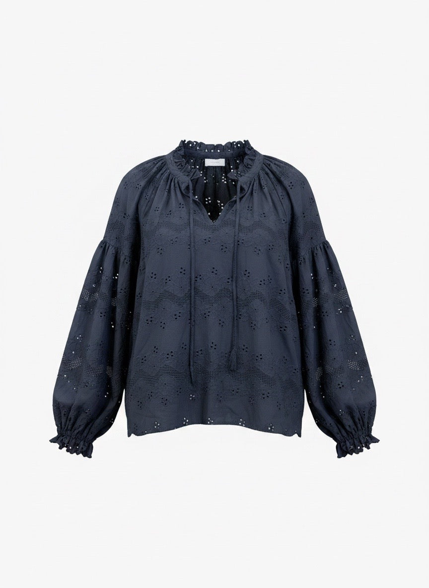 NATALIE MARTIN BLACK EYELET BLOUSE
