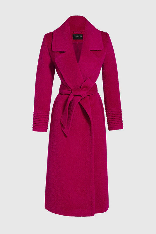 SENTALER red long coat with belt