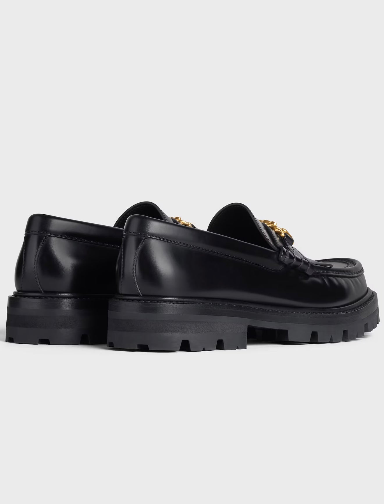 CELINE MARGARET LOAFER WITH TRIOMPHE CHAIN in POLISHED BULL