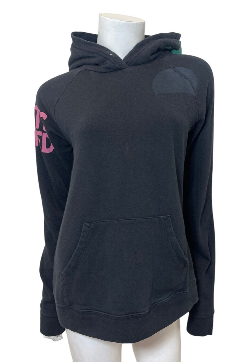 FREE CITY black hoodie with pink/green design