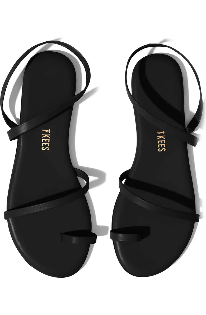 TKEES black sandals with toe strap