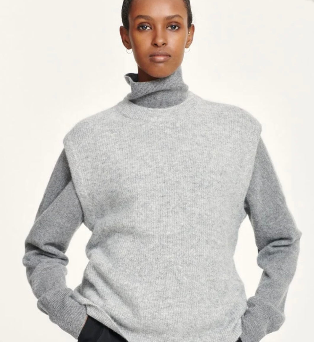 SAMSOE SAMSOE NOR VEST IN GREY MELANGE