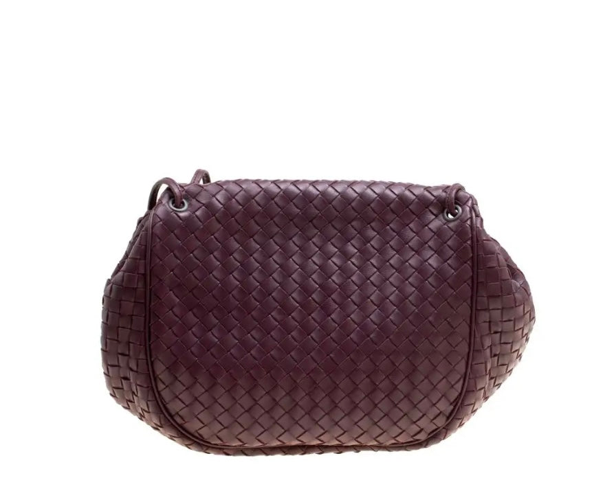 Bottega Veneta
Bottega Veneta Burgundy Intrecciato Leather Drawstring Flap Crossbody Bag