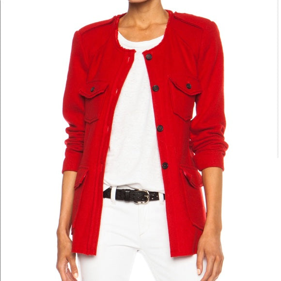 ISABEL MARANT ETOILE red wool blazer jacket