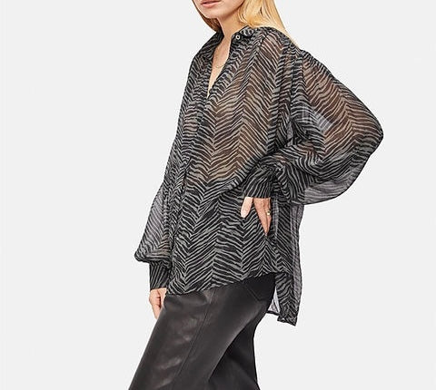 Anine Bing Sheer Zebra Blouse