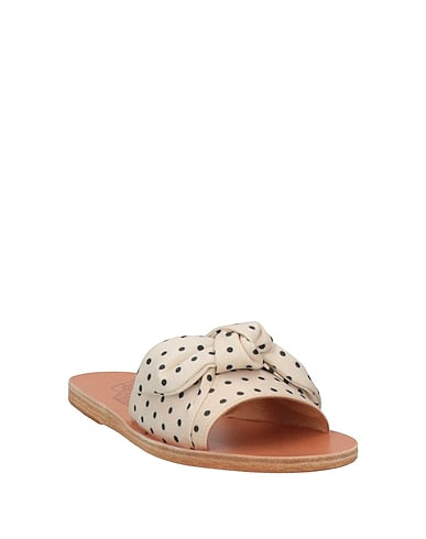ANCIENT GREEK SANDALS white with black polka dots