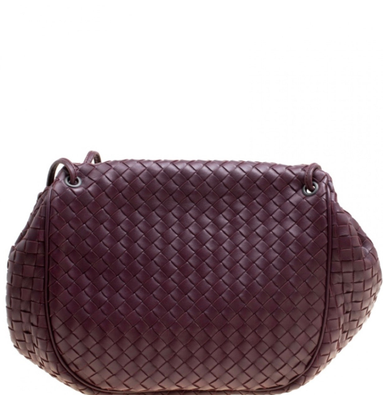 Bottega Veneta
Bottega Veneta Burgundy Intrecciato Leather Drawstring Flap Crossbody Bag