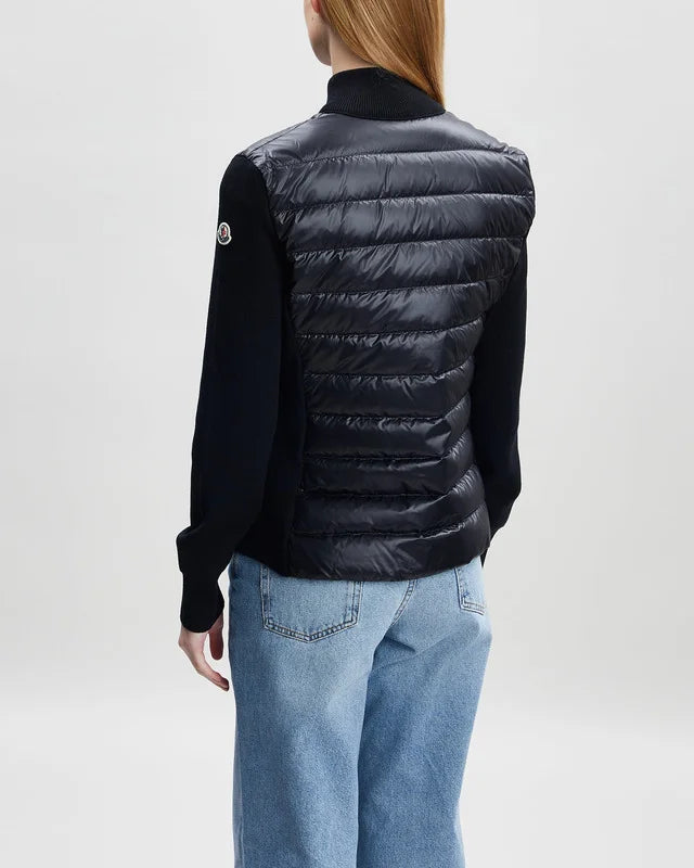 MONCLER navy down panelled jacket NWT