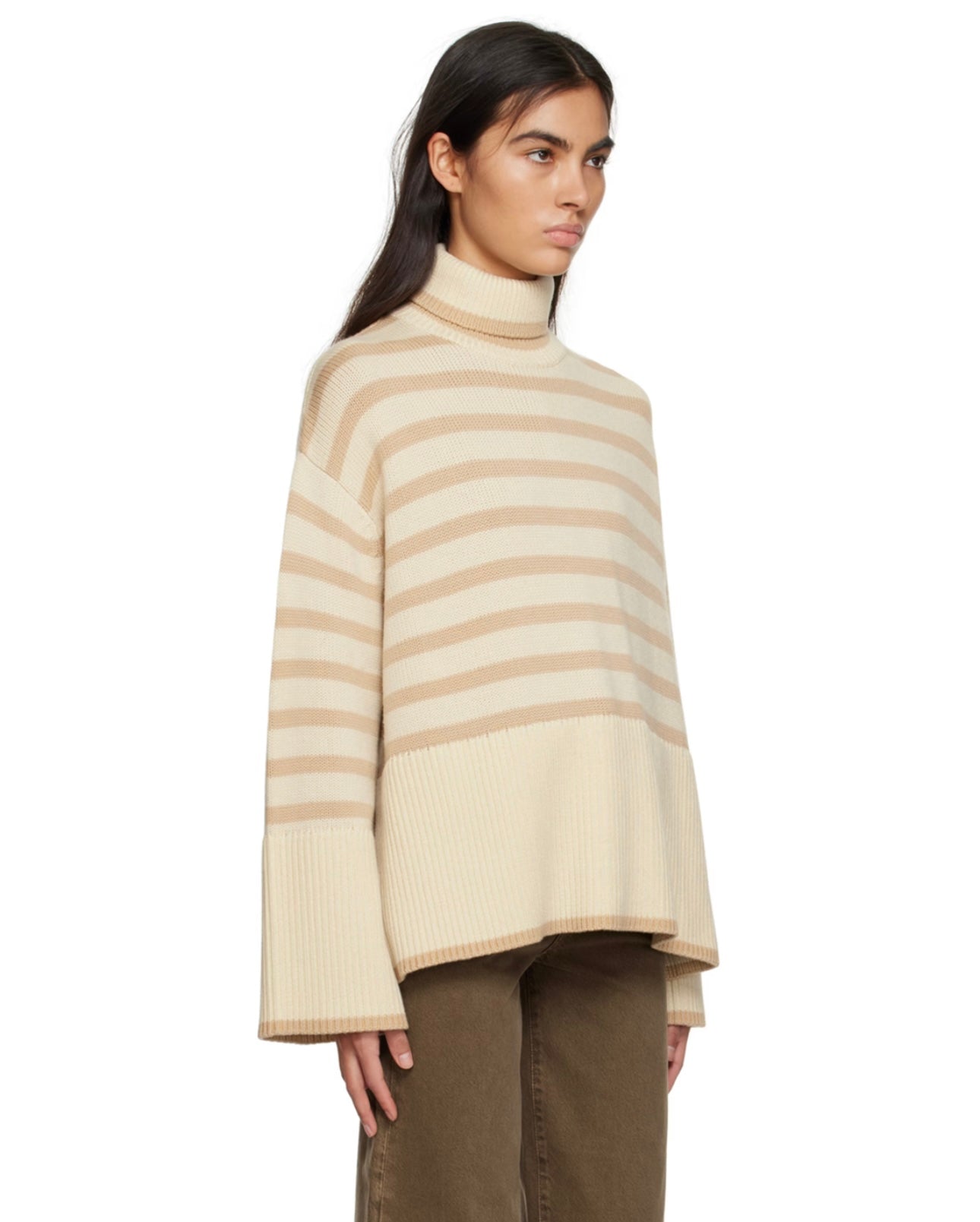 TOTEME
Beige Striped Turtleneck