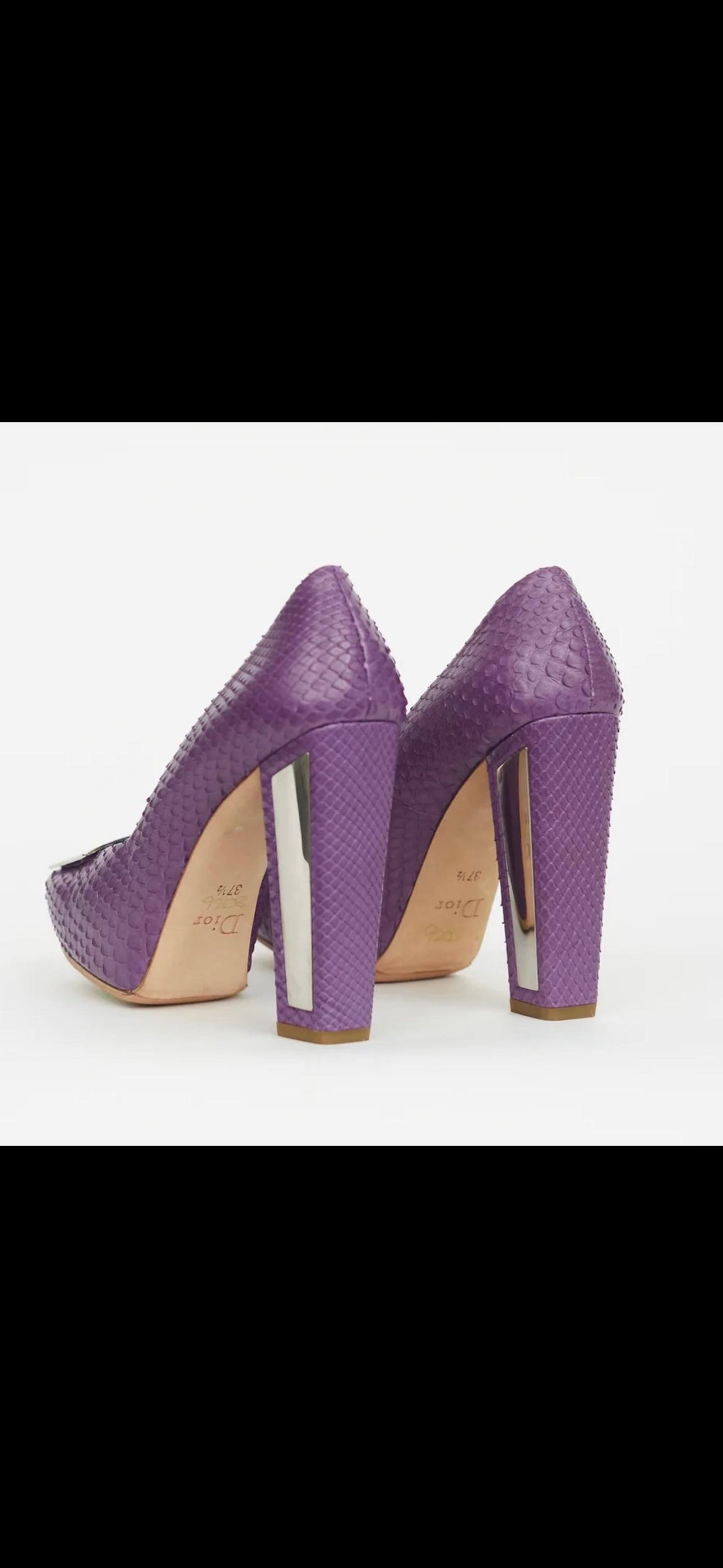 DIOR purple croc platform heels