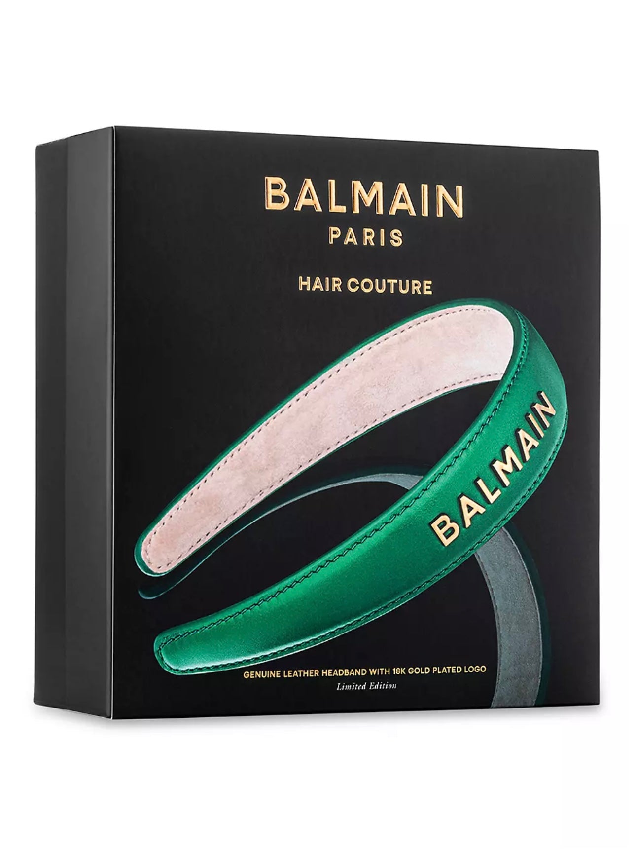 BALMAIN - 
Gold-Plated Logo Leather Headband
