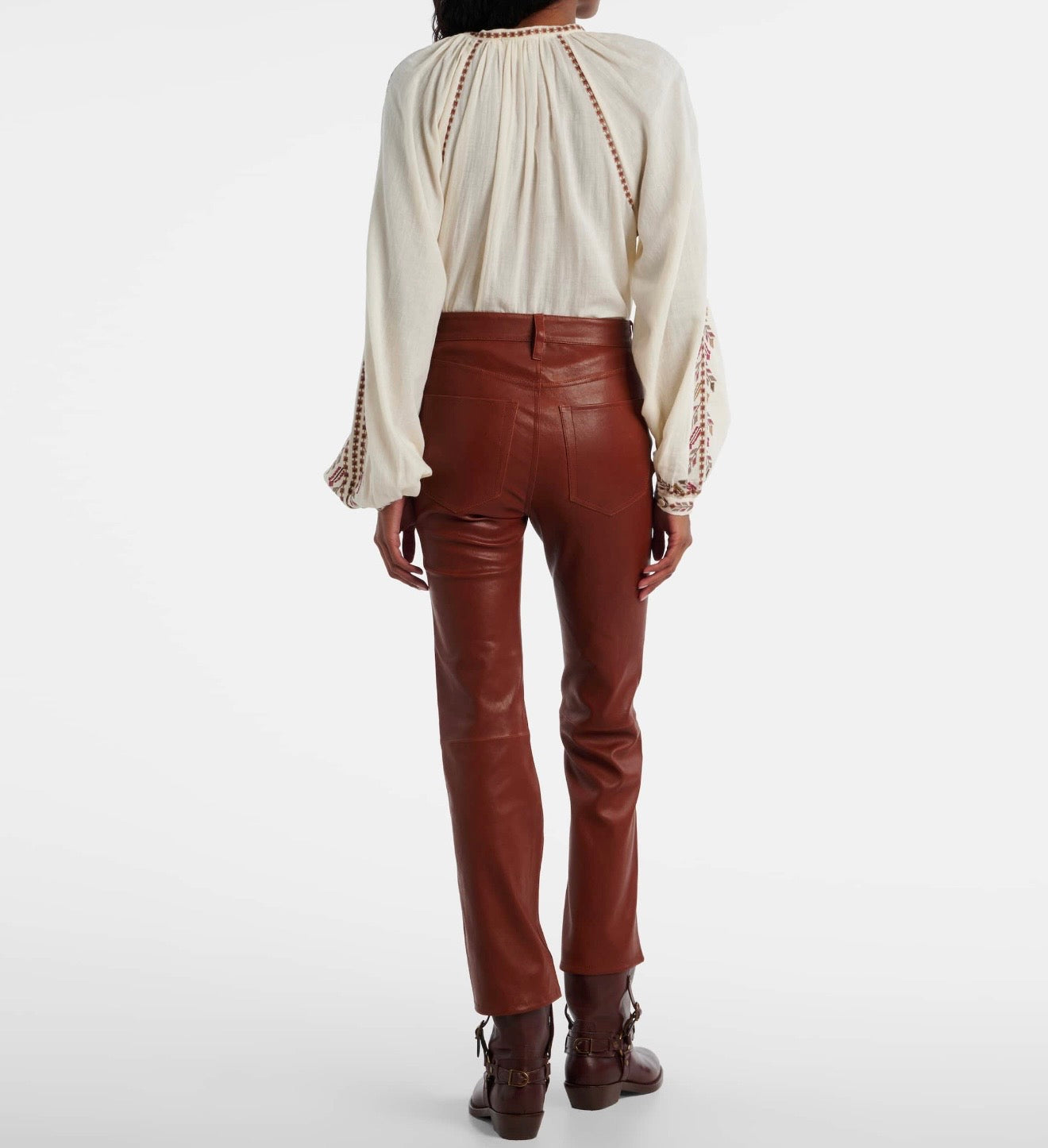 Frame THE LEATHER REBOOT CROP PANTS