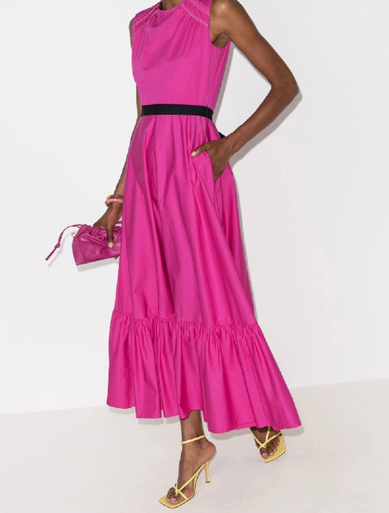 ROKSANDA -  Belted Tiered MIDI Dress