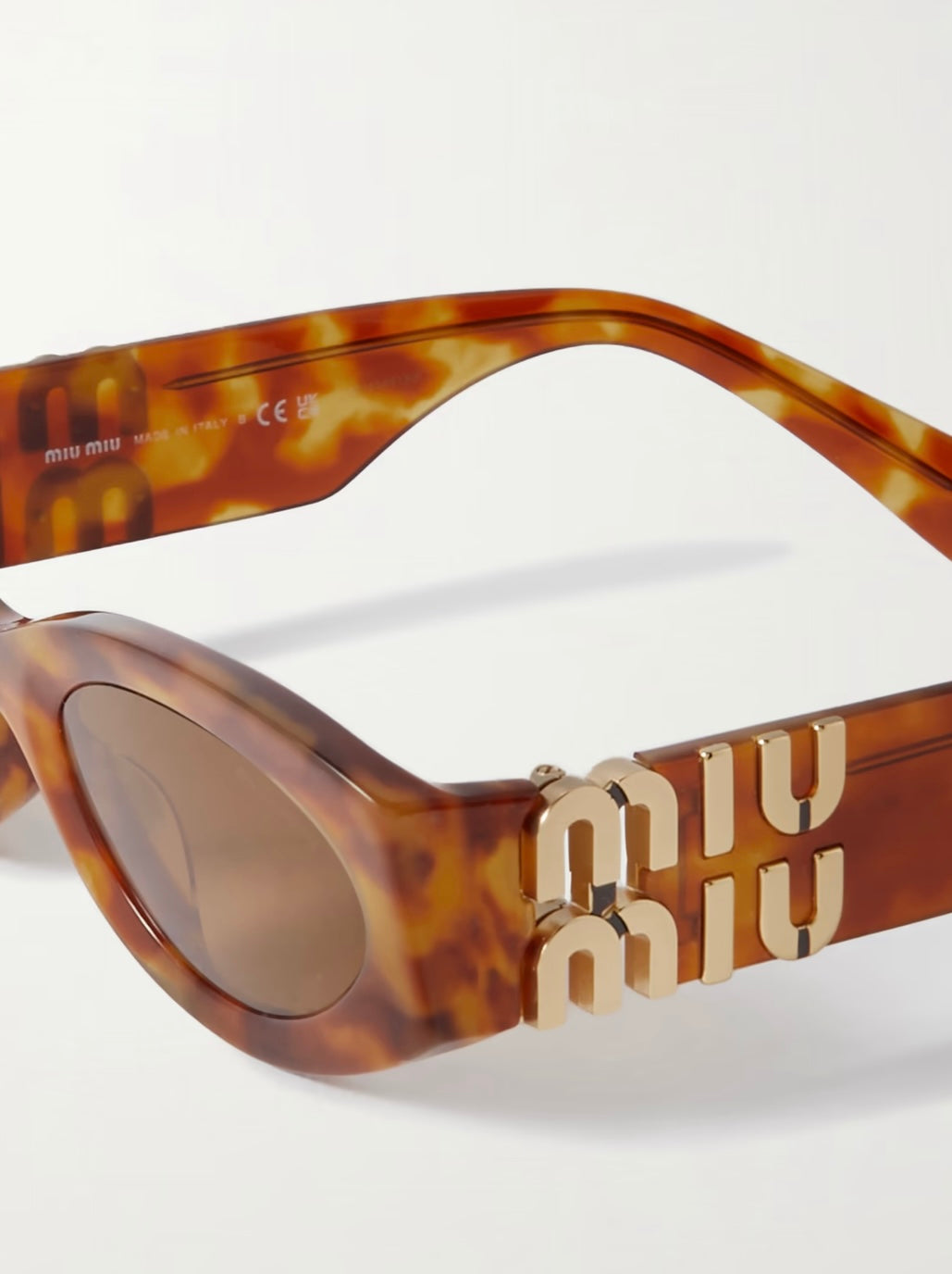 MIU MIU
Glimpse oval-frame tortoiseshell acetate sunglasses