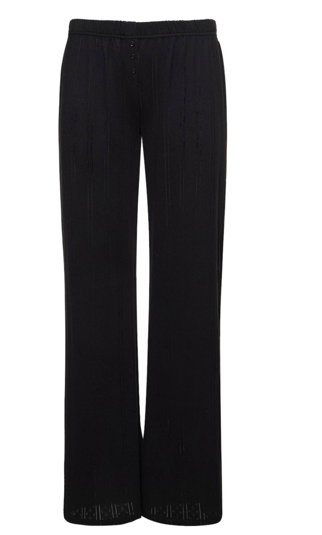 COU COU - THE POINTELLE COTTON WIDE PANTS IN BLACK