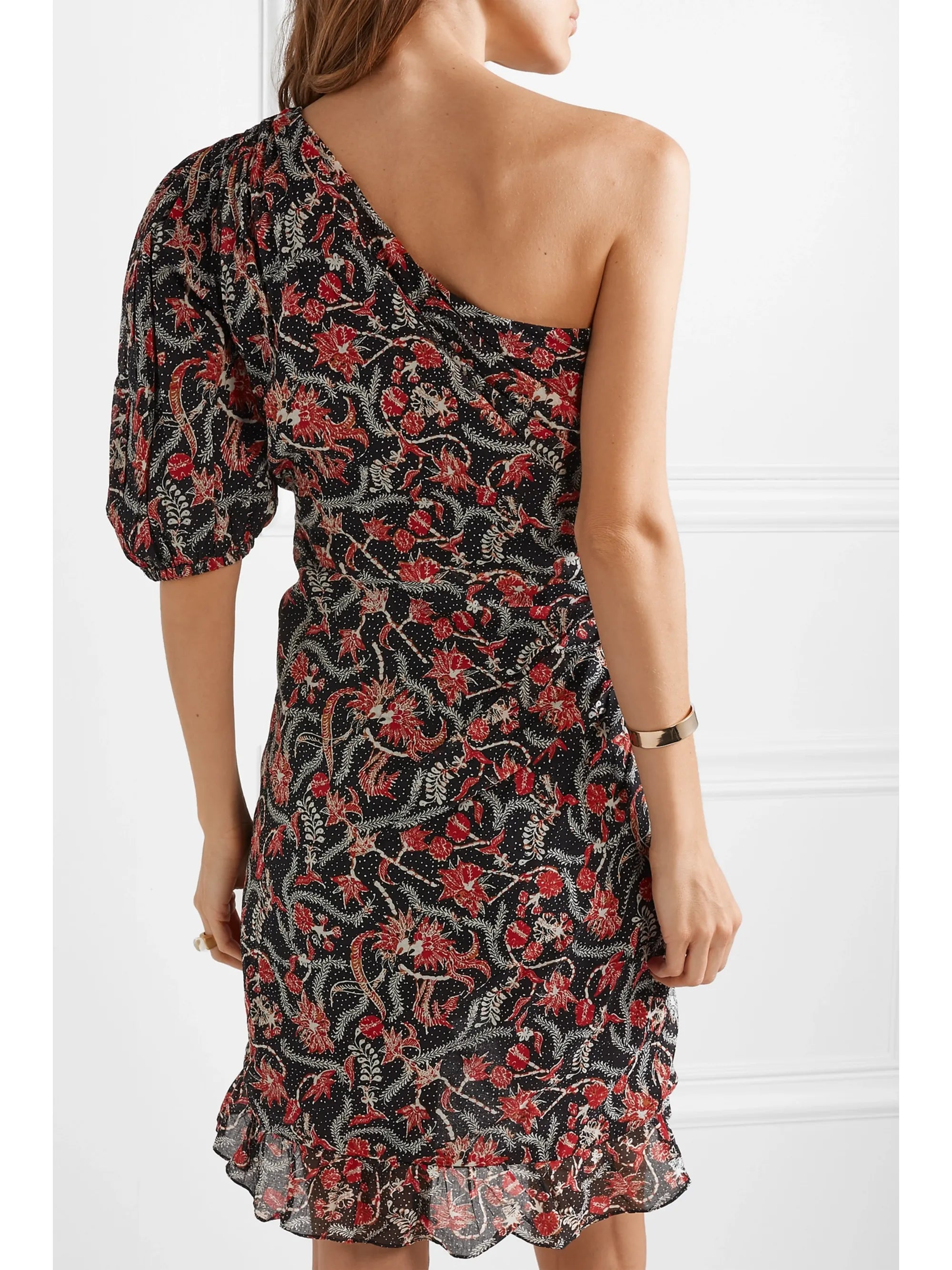 Isabel Marant Etoile One Shoulder Floral/Aztec Midi Dress