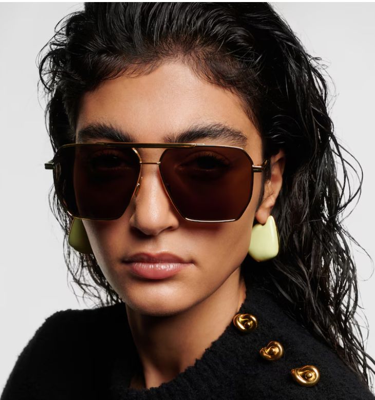 Gold Bottega Veneta Bottega Veneta Aviator sunglasses, ONE SIZE