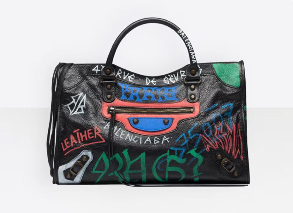 BALENCIAGA Leather Motocross City Bag