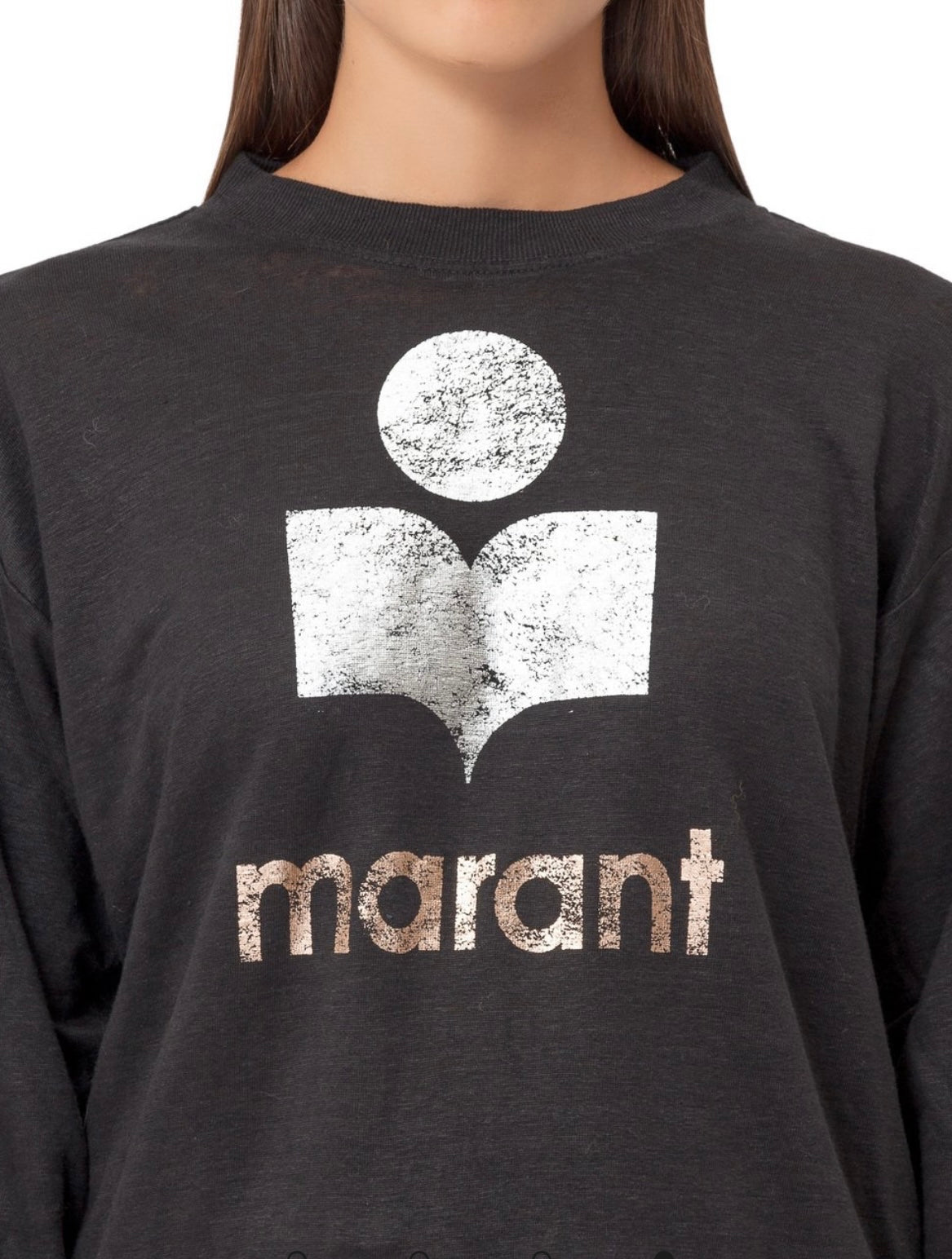 ISABEL MARANT ETOILE - 
Klowia Metallic Logo Long-Sleeve Tee