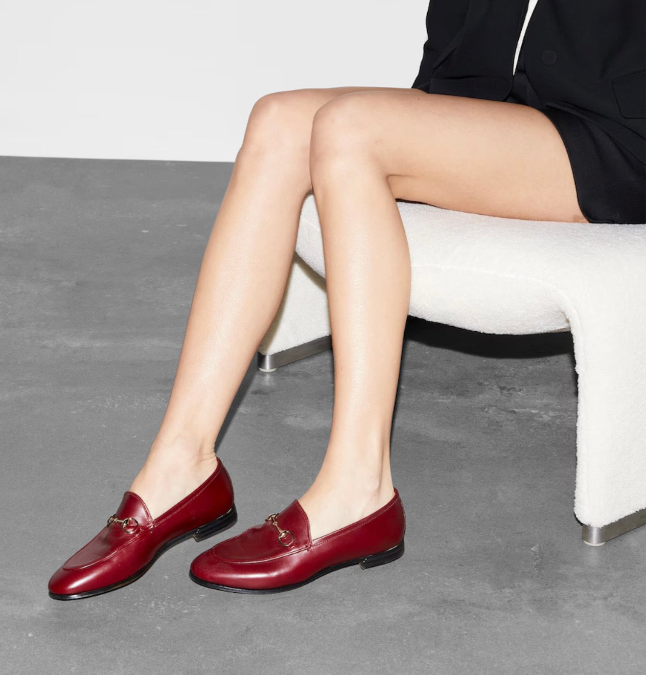 Gucci dark red loafer, gold horsebit